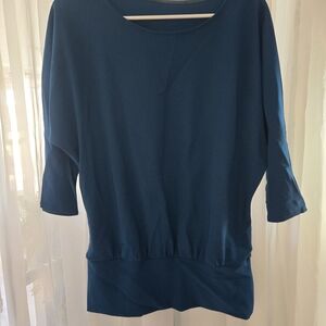 Women's Teal Blue Dolman Sleeve Top